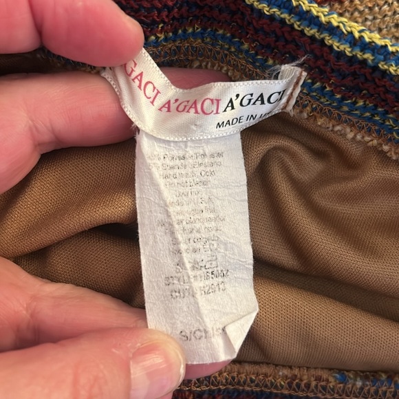 A'Gaci Boho Striped Knit Festival Mini Skirt Size Small - Picture 4 of 4